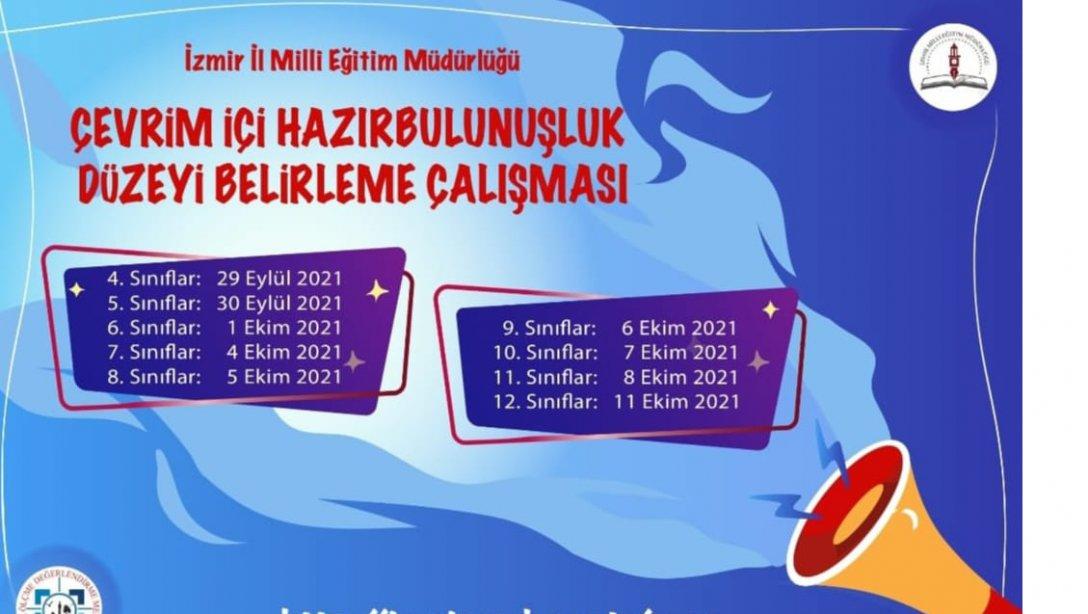 İzmir İl Milli Eğitim Müdürlüğü Çevrimiçi Hazırbulunuşluk Düzeyi Belirleme Sınavı