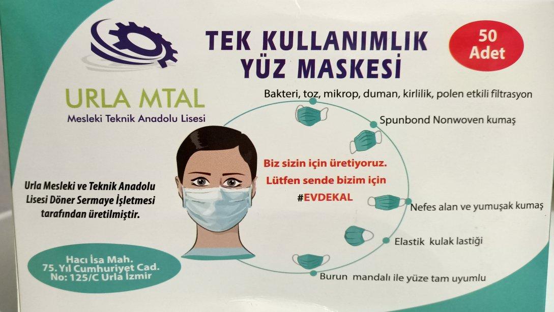 Urla Mesleki ve Teknik Anadolu Lisesi TSE ve CE Kalite Standartlarına Uygun Maske Üretimine Devam Ediyor